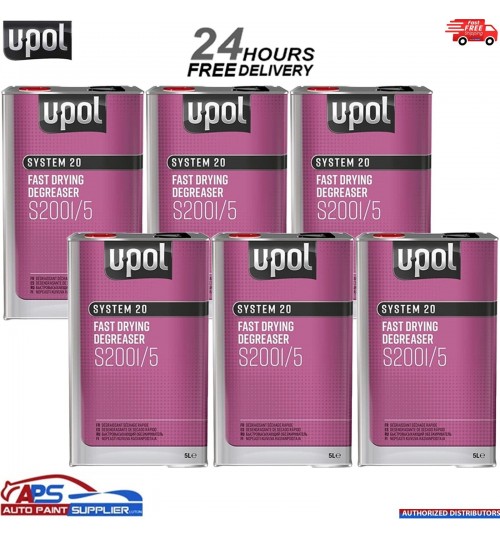 6 X U-POL SYSTEM 20 S2001 FAST PANELWIPE DEGREASER 5L Panel wipe Upol
